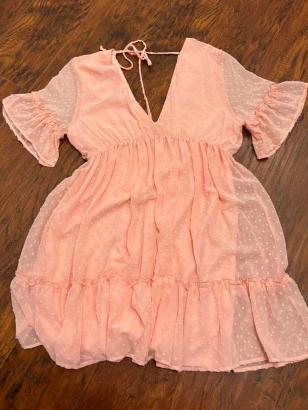 Peach Love babydoll mini dress
